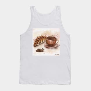 Painting of Chocolate Delights, Pastry and Hot Cocoa Tank Top